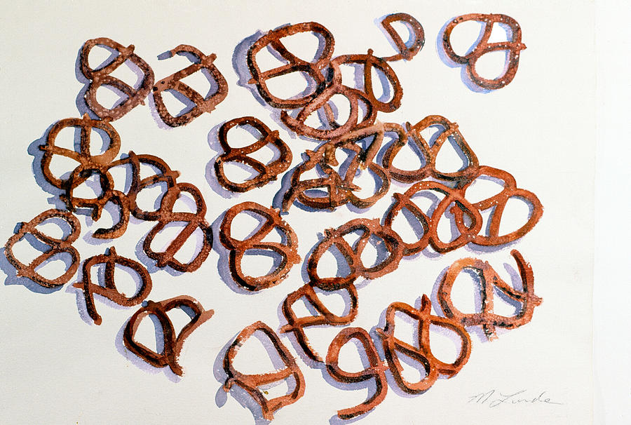 Pretzels Painting by Mark Lunde