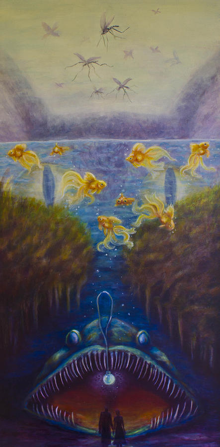 Goldfish Painting - Prey for Predators by Jennifer Fritz