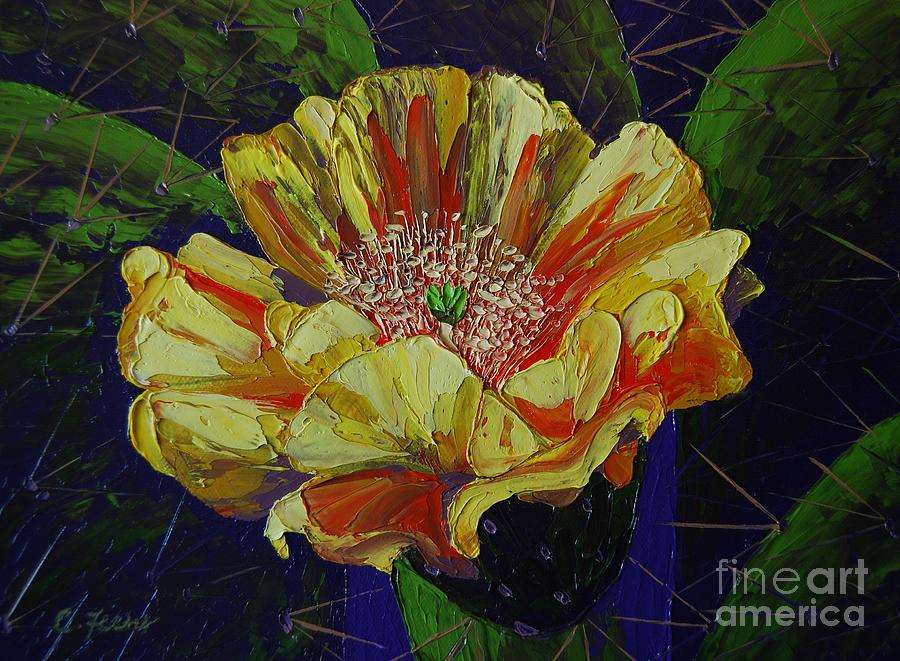 Prickly Flower Painting by Cheryl Fecht