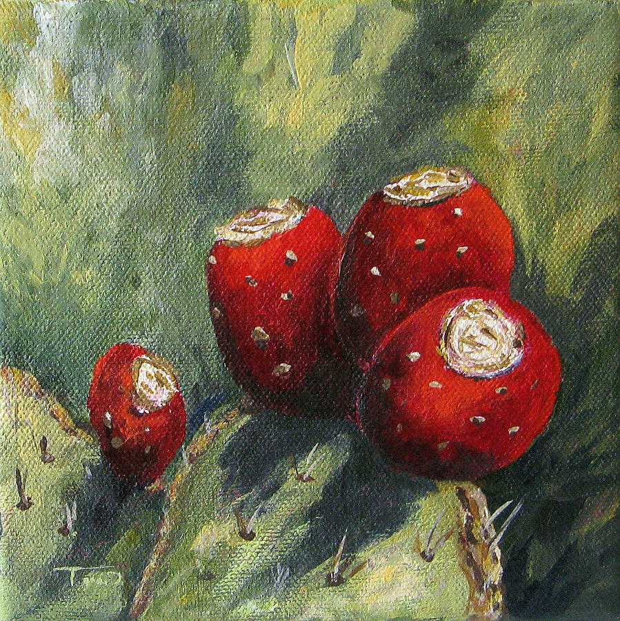 Nature Painting - Prickly Pear Cactus II by Torrie Smiley
