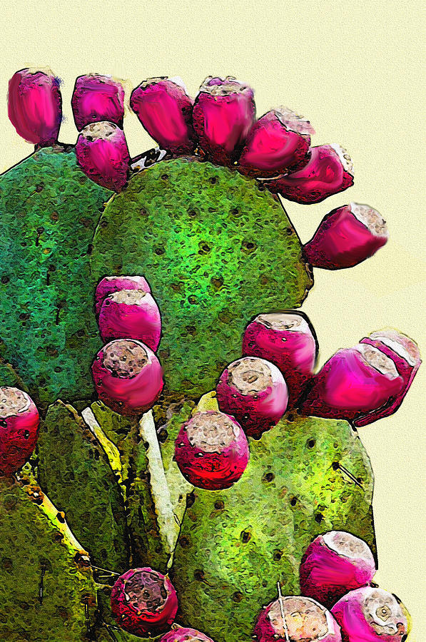 Prickly Pear Cactus Digital Art by Jane Schnetlage