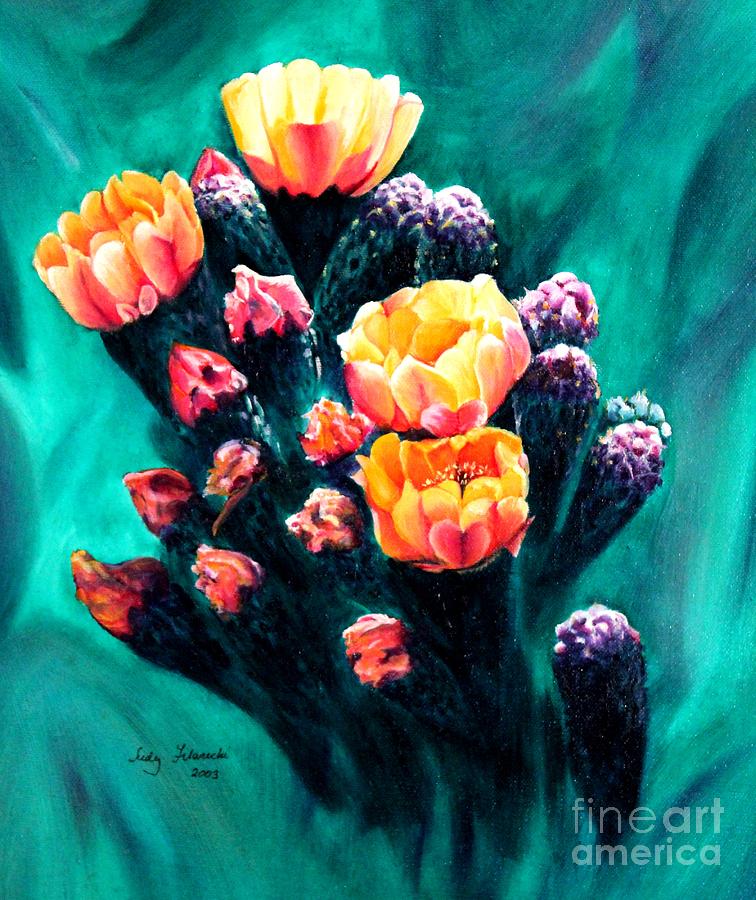 Pear Painting - Prickly Pear Cactus Painting by Judy Filarecki