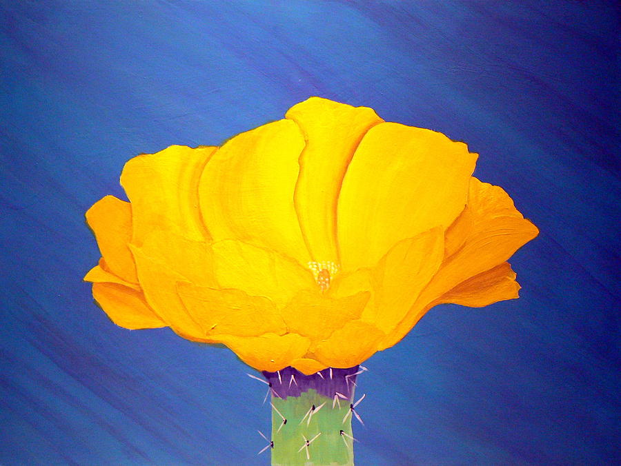 Prickly Pear Flower Painting by Karyn Robinson