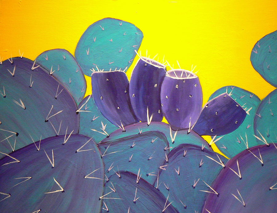 Prickly Pear with Fruit Painting by Karyn Robinson