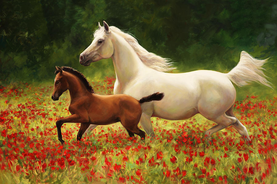 Horse Painting - Pride and Joy by Laurie Snow Hein