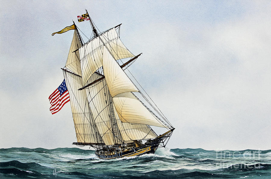 Pride of Baltimore II Painting by James Williamson