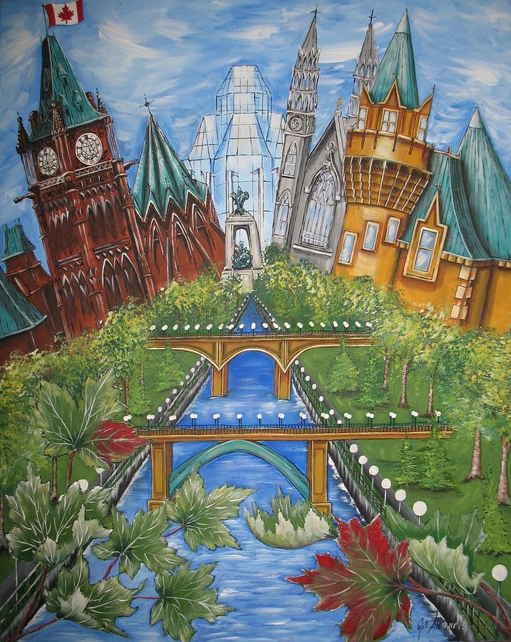 Ottawa Painting - Pride of Ottawa with Maple Leaves by Jill Alexander