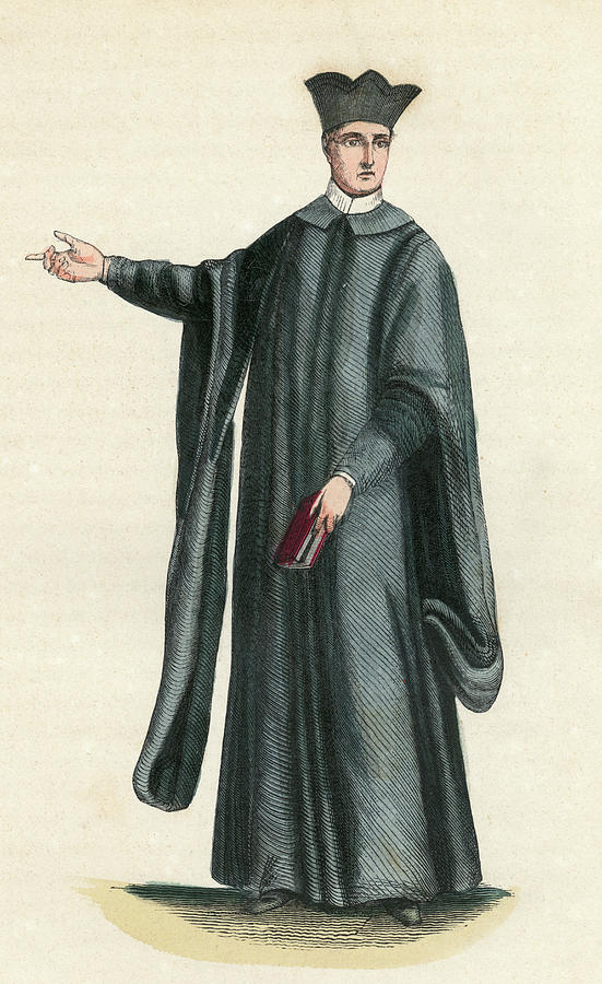 Priest Of The Oratory In France Drawing by Mary Evans Picture Library