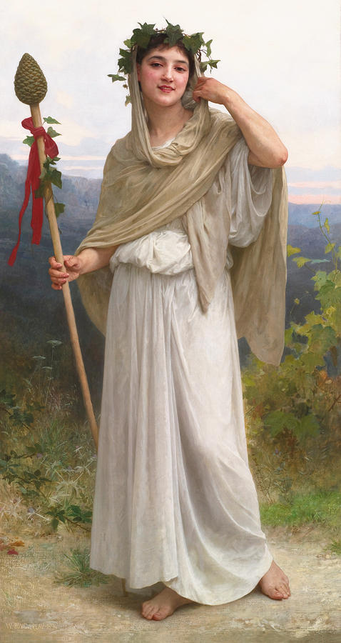 Priestess of Bacchus Painting by William-Adolphe Bouguereau