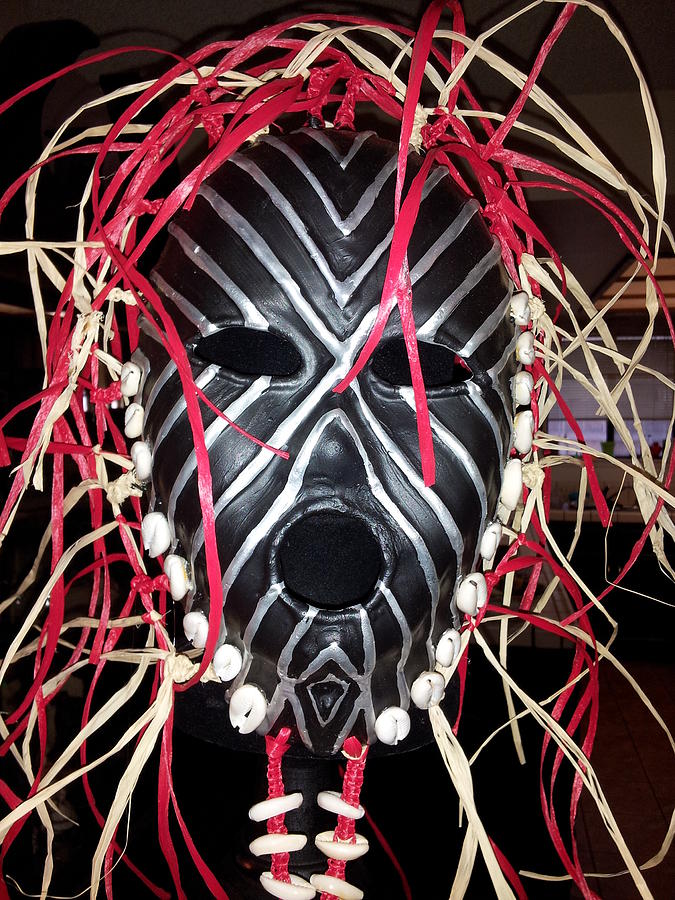 Dahomey Mixed Media - Primal Woman Mask  by Kristen Kennedy