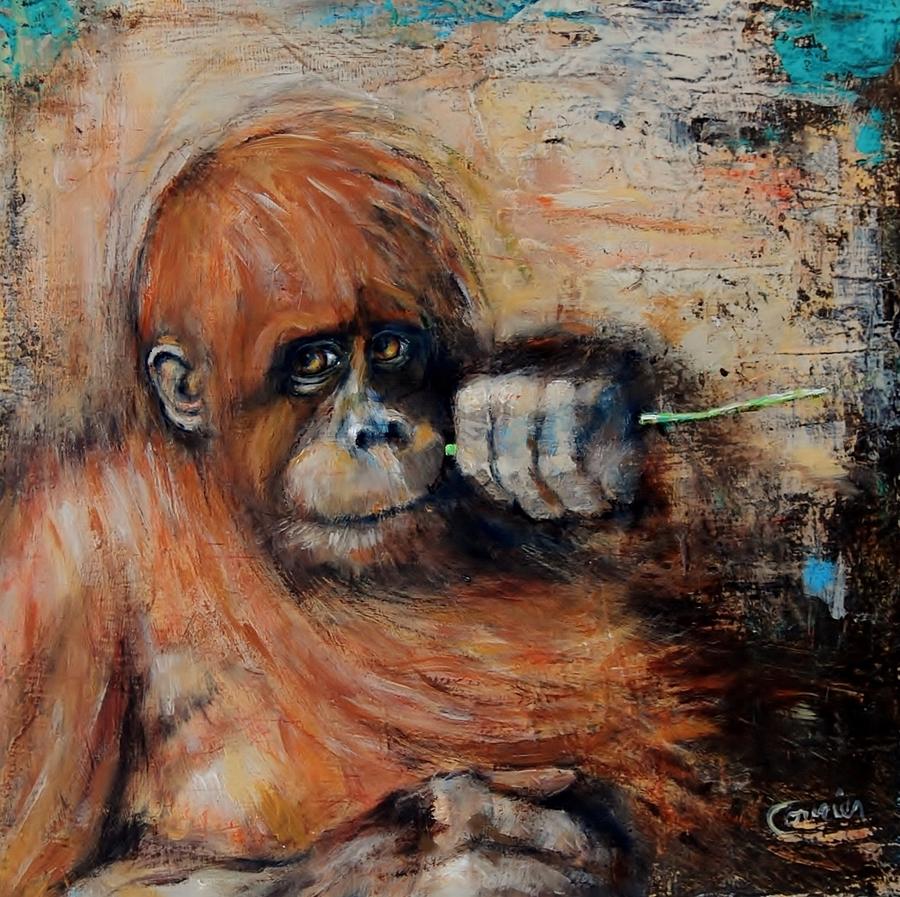 Primate Painting by Jean Cormier