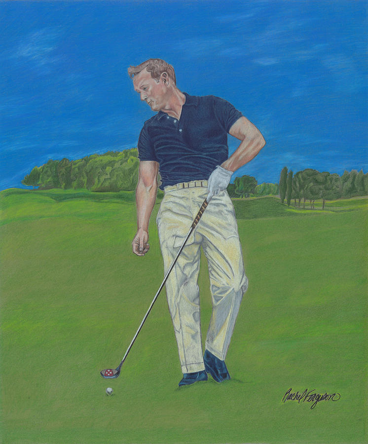 Portrait Drawing - Prime Arnold Palmer by Rachel Ferguson