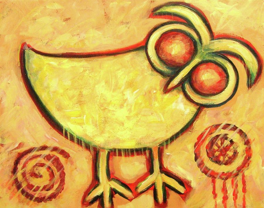 Primitive Owl Painting by Carol Suzanne Niebuhr