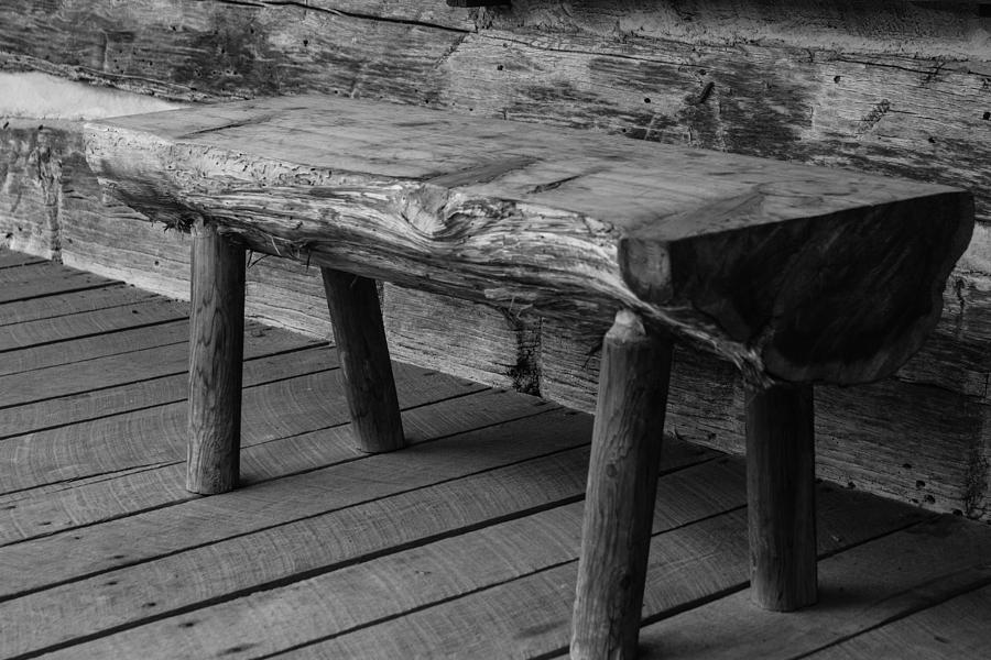 Primitive Wooden Bench Photograph by Robert Hebert
