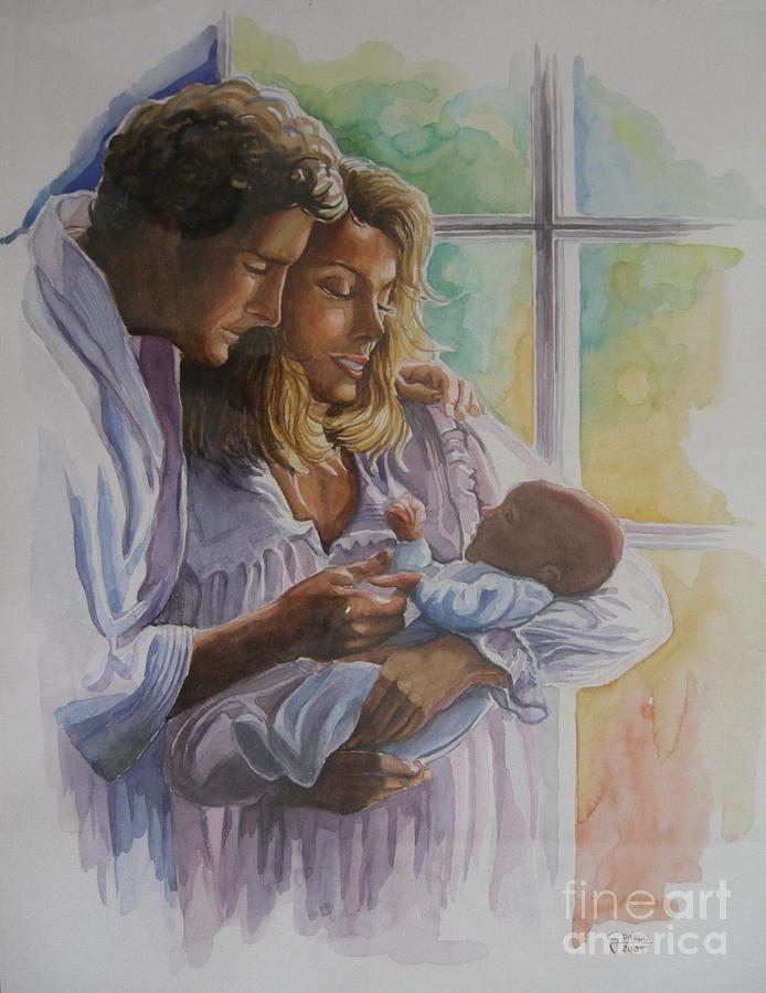 Newborn Painting - Primogeniture by Gina Pardo