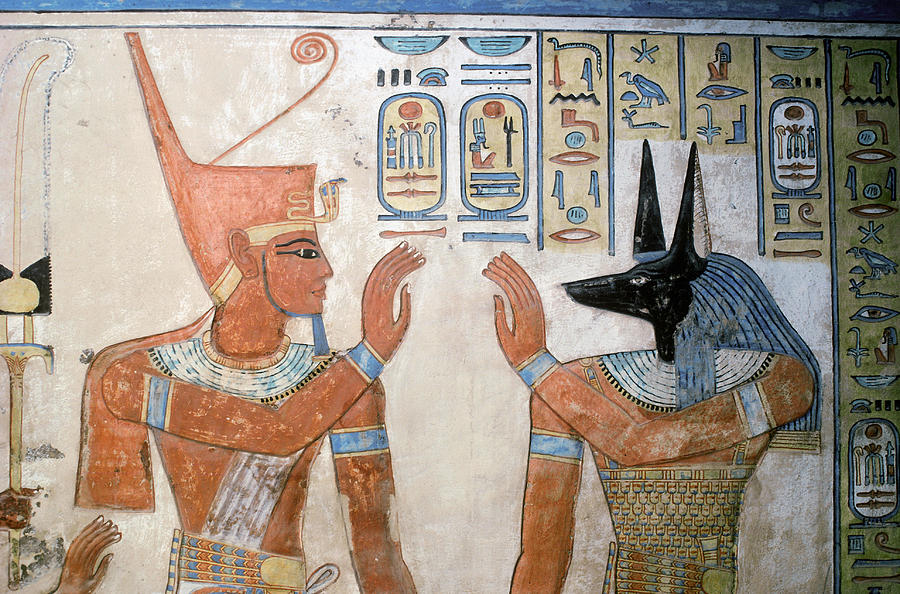Prince Amonchopeshfu With Anubis Painting by George Holton