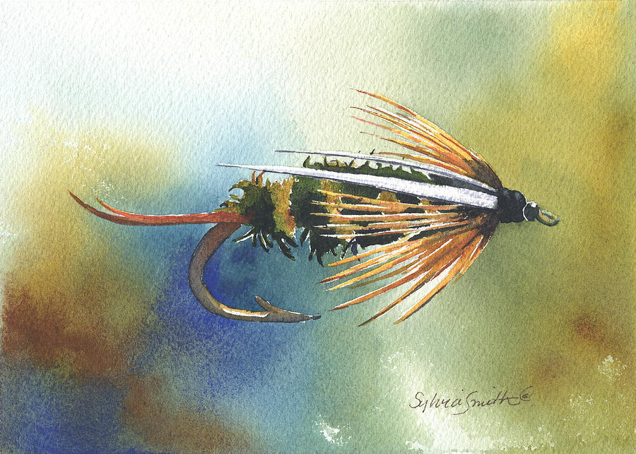 Prince Nymph Fishing Fly Painting by Sylvia Smith