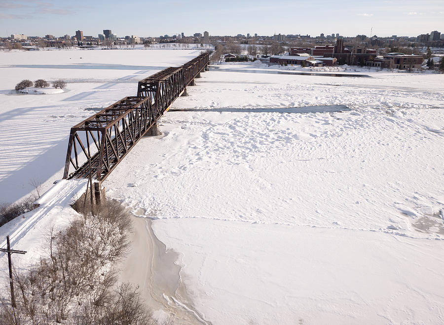 Winter Photograph - Prince Of Wales Railway Bridge, Ottawa by Rob Huntley