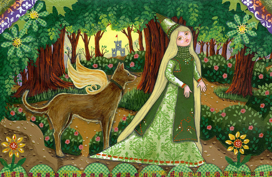 Princess and the Guardian Painting by Jacquelin L Vanderwood Westerman