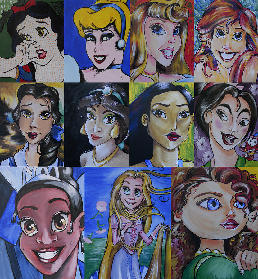 Princess-fine Art Mash-up Painting by Lisa Leeman