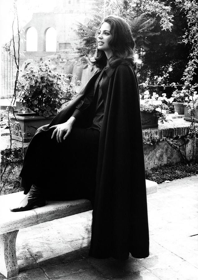 Fashion Photograph - Princess Ira Furstenburg Beside A Bench In Rome by Elisabetta Catalano