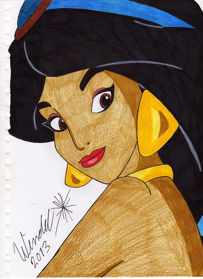 How To Draw Princess Jasmine From Disneys Aladdin  Draw Jasmine Step By  Step HD Png Download  vhv