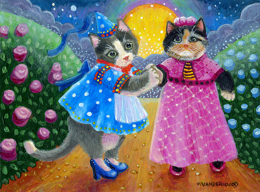Princess Kitties Painting by Jacquelin L Westerman