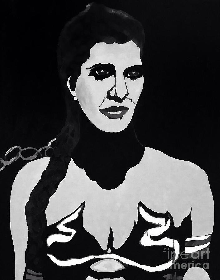 Princess Leia in Black and White Painting by Saundra Myles
