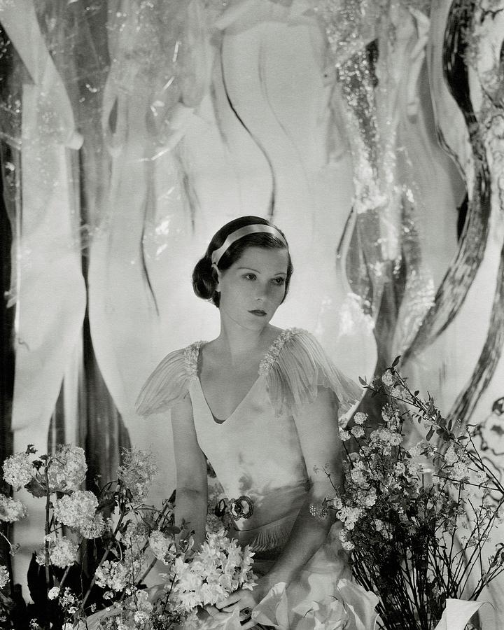 Princess Natalia Paley With Flowers Photograph by George Hoyningen-Huene