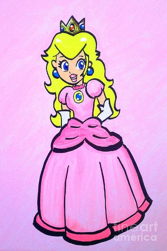 Princess Peach Painting by Marisela Mungia