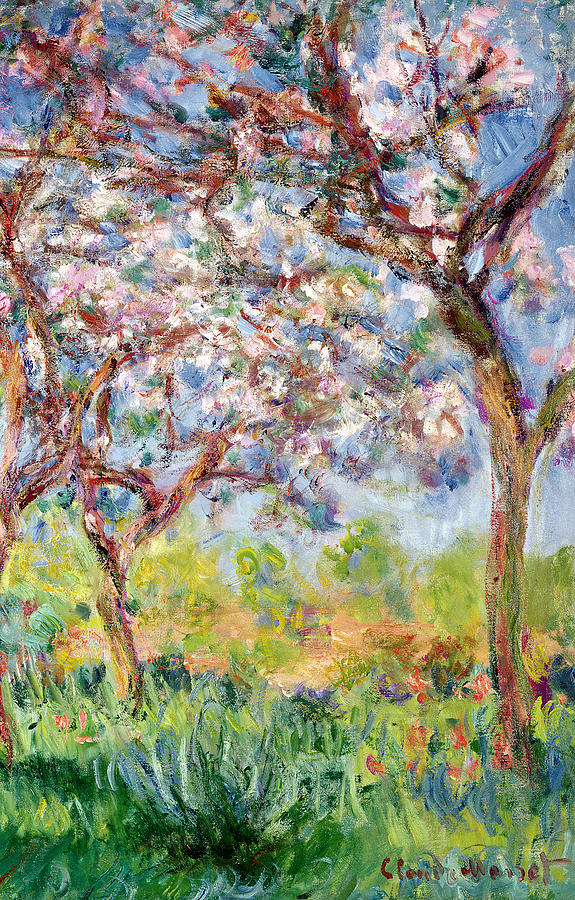 Printemps a Giverny Painting by Claude Monet