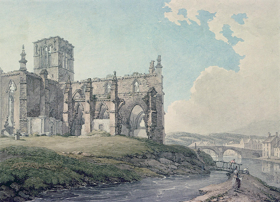 Landscape Photograph - Prior Church, Haddington, 1786 Wc On Paper by Thomas Hearne