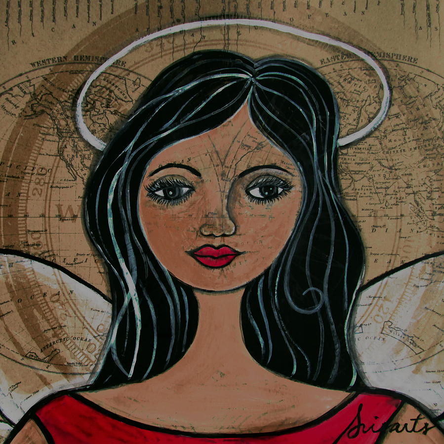 Prisarts Angel Painting by Pristine Cartera Turkus