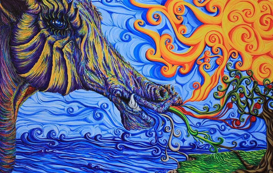 Dragon Drawing - Prism by Carol Frances Arthur
