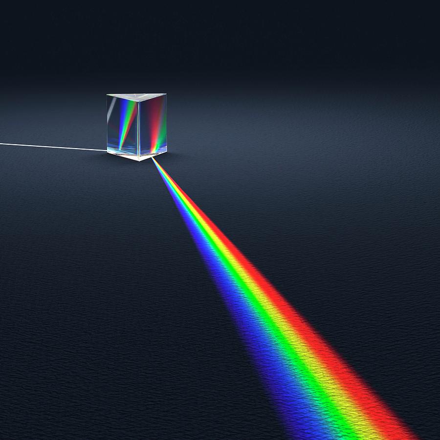 Blue Photograph - Prism Dispersing Light Into Spectrum by David Parker