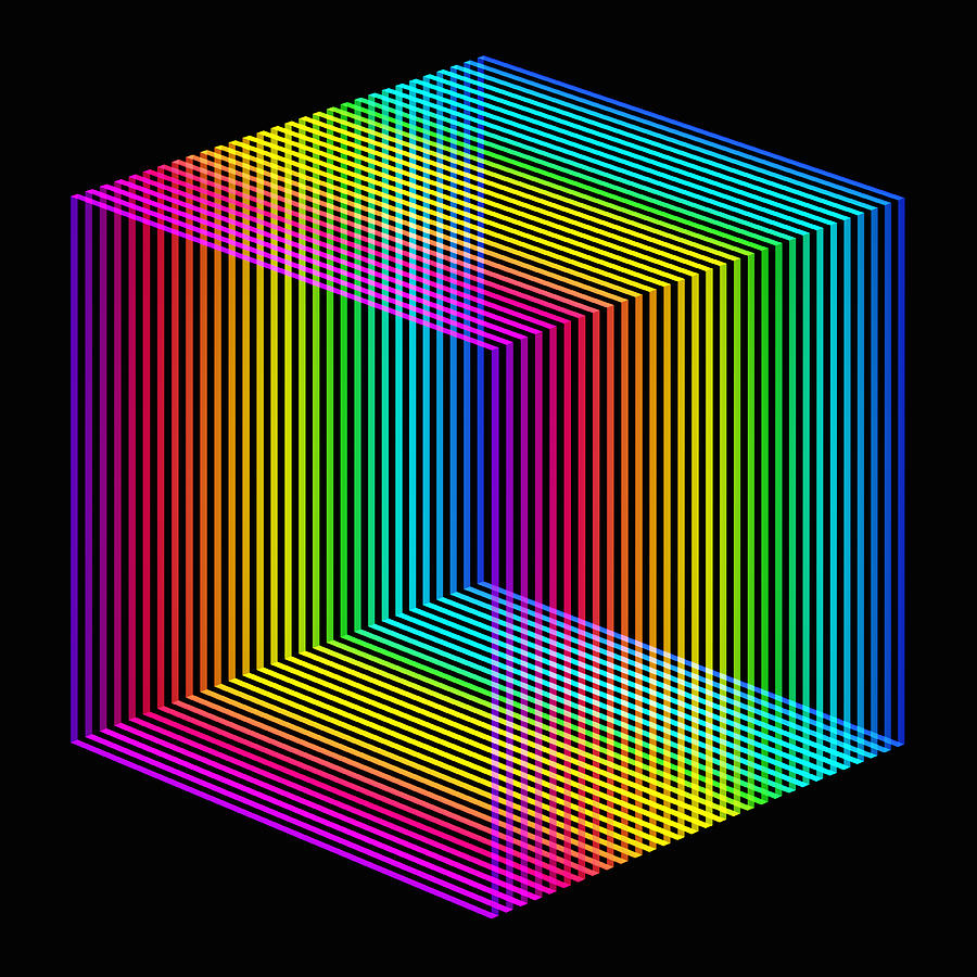 Prismatic colours cube Drawing by Jorg Greuel