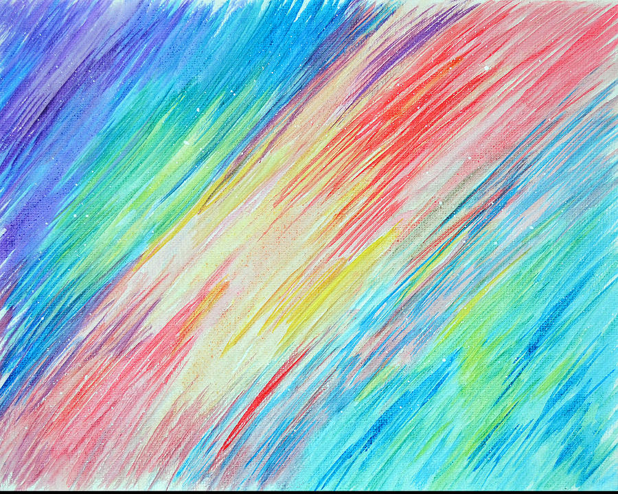 Rainbow Drawing - Prismatic Shore by Wendy Anderson
