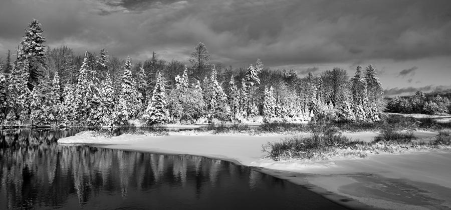 Winter Photograph - Pristine Snow on the Moose River by David Patterson