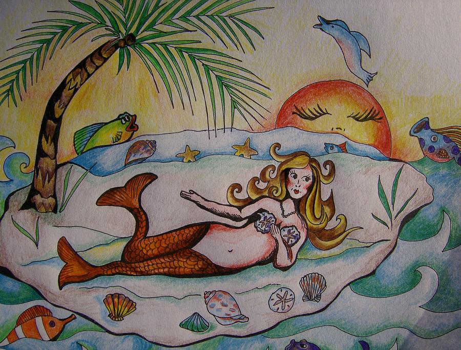 Private Paradise Drawing by Leslie Manley