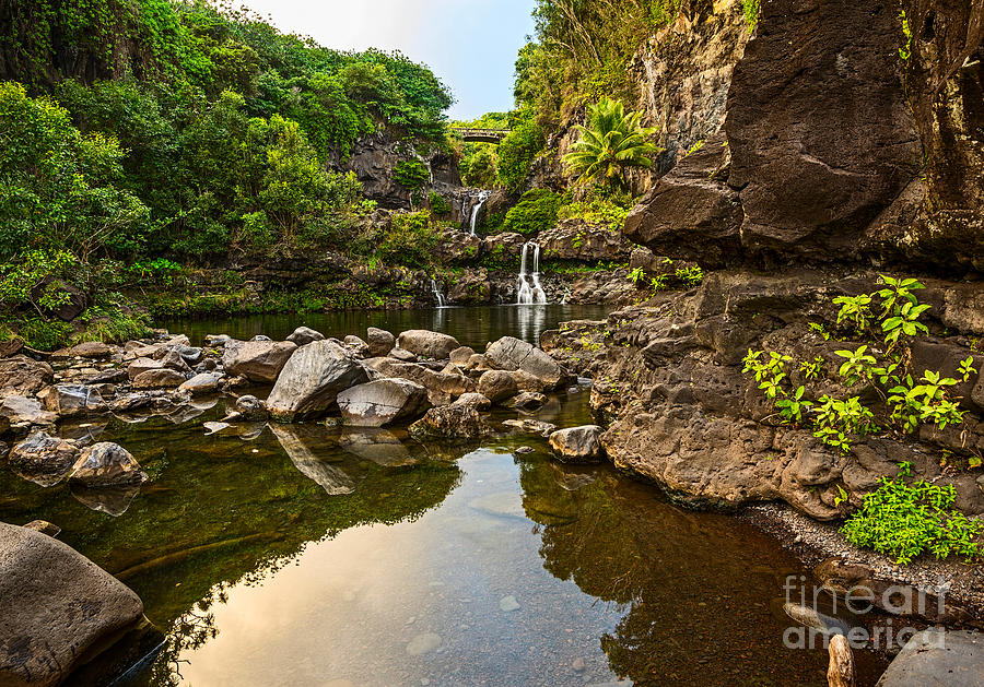 Haleakala National Park Photograph - Private Pool Paradise - the beautiful scene of the Seven Sacred Pools of Maui. by Jamie Pham