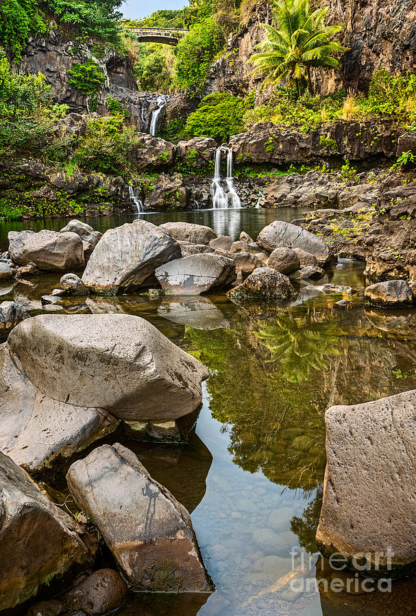 Haleakala National Park Photograph - Private Pools - the beautiful scene of the Seven Sacred Pools of Maui. by Jamie Pham