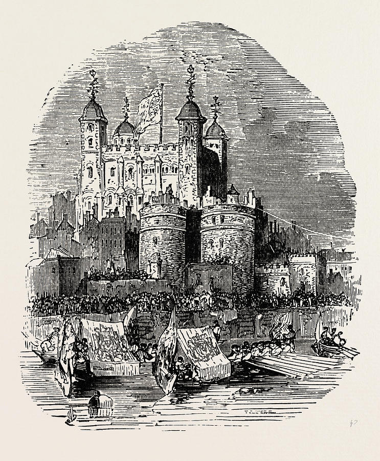 Tower Of London Drawing - Procession Quitting The Tower London by English School