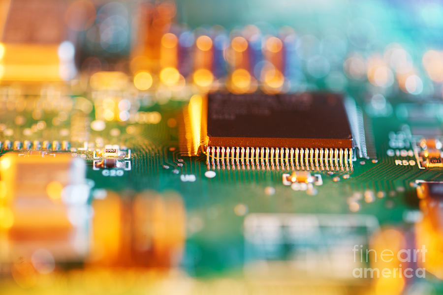 Abstract Photograph - Processor chip on circuit board by Konstantin Sutyagin