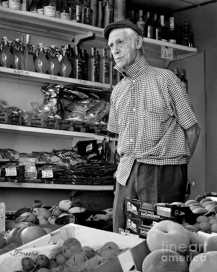 Procida Market Man-Italy Photograph by Jennie Breeze