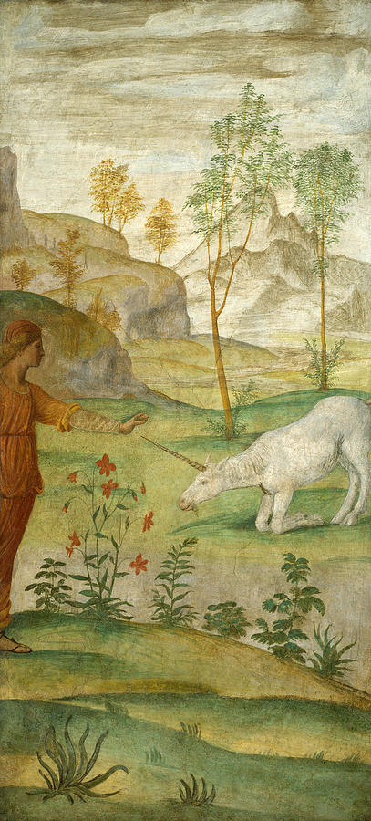 Procris and the Unicorn Painting by Bernardino Luini