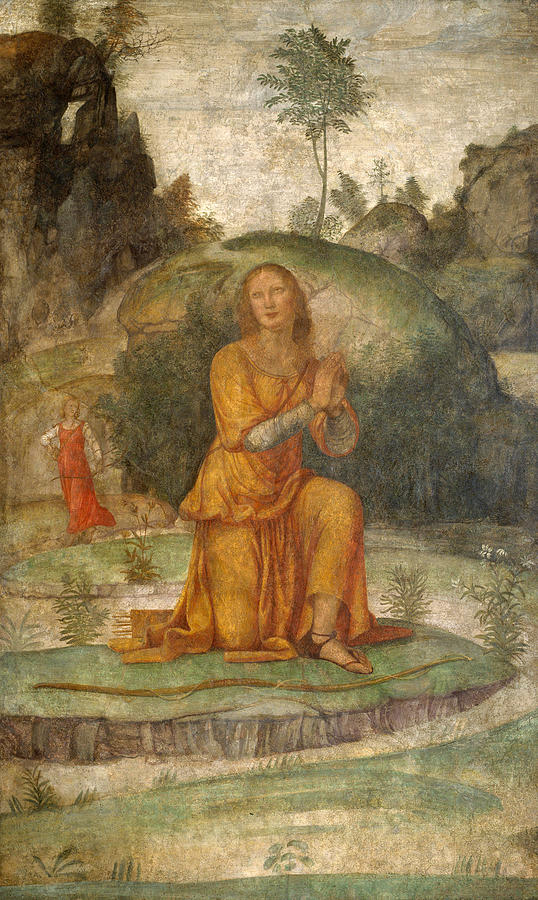 Bernardino Luini Painting - Procris Prayer to Diana by Bernardino Luini