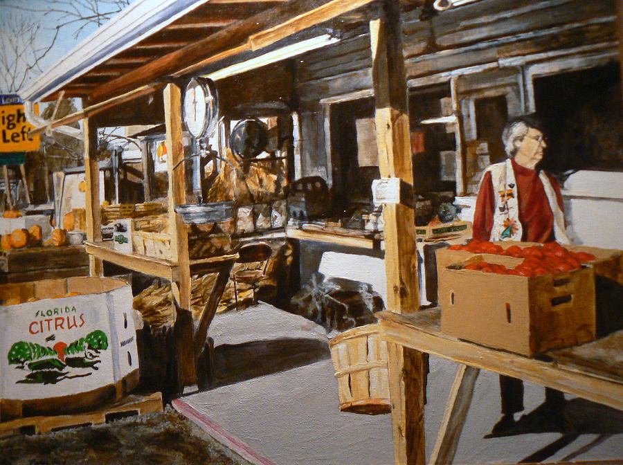 Lexington Painting - Produce Market by Thomas Akers