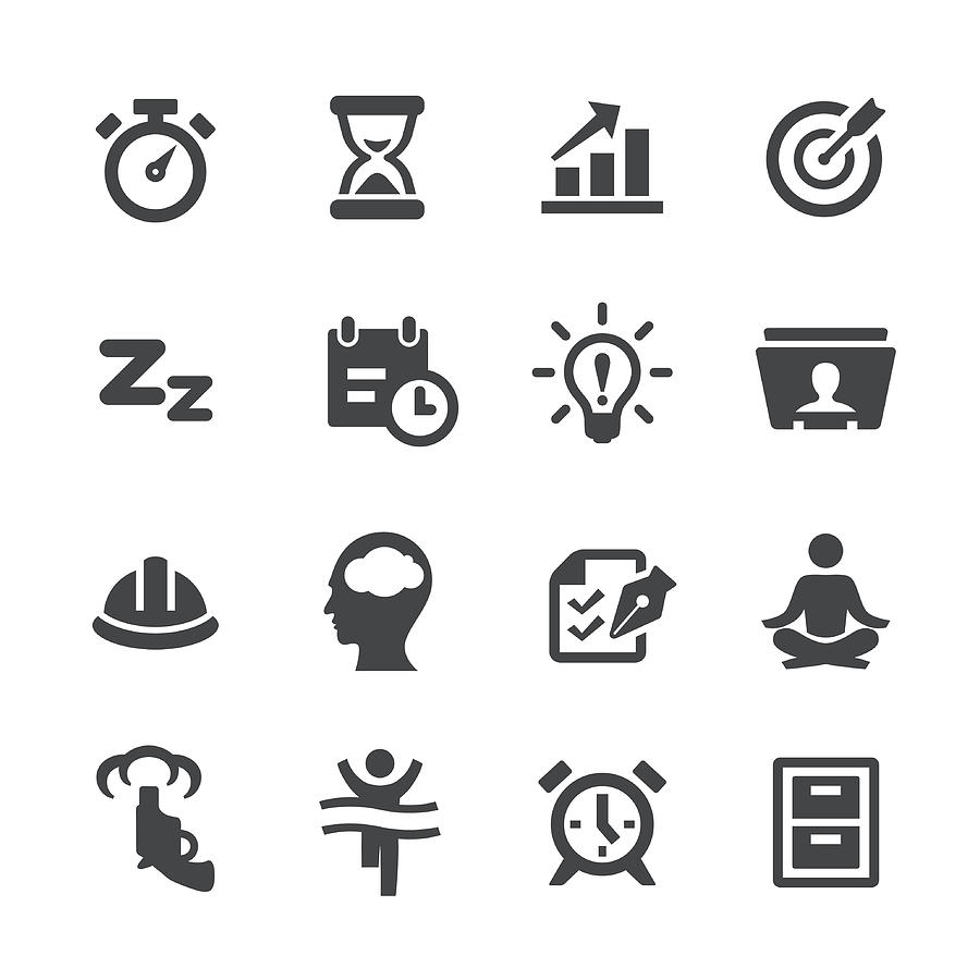 Productivity Icons Set - Acme Series Drawing by -victor-
