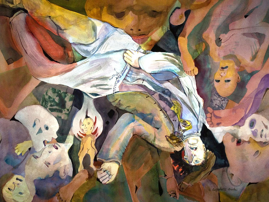 Watercolors Painting - Profane Abuse of Humans by Susan Cafarelli