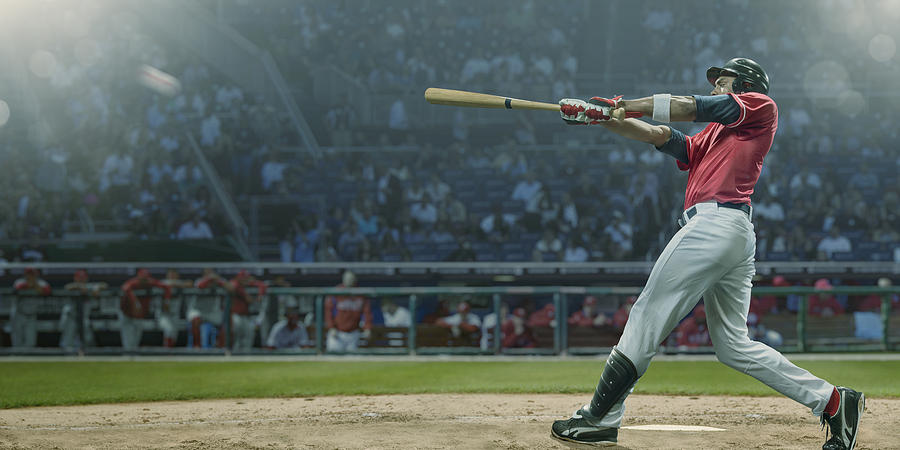 Professional Baseball Player Hits Ball In Mid Swing During Game Photograph by Peepo Professional Baseball Player Hits Ball In Mid Swing During Game Photograph by Peepo